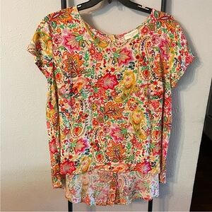 NWT Cynthia Rowley Women Colorful Floral/Paisley Blouse Size 2X